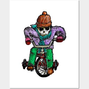 Skullboy on tricycle Posters and Art